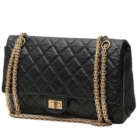 chanel bubble black quilted denim chain bag|Chanel 2.55 bag.